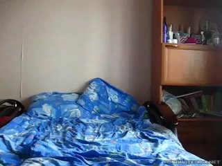 skinny and redhead russian milf gives anal in amateur porn on the bed